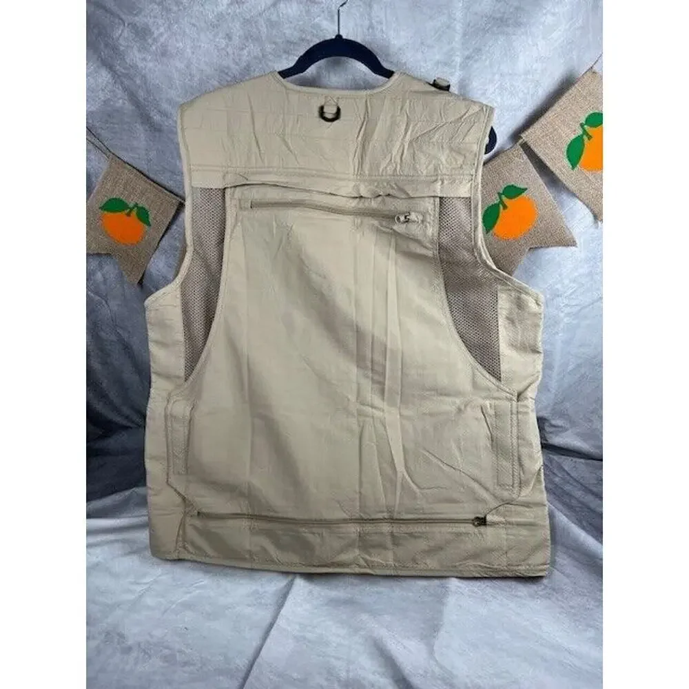 Mens Cargo Multi Pocket Utility Vest Fishing Hiking Camping Gilet Waistcoat Tops